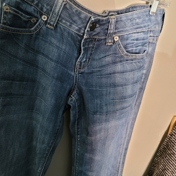 American Eagle Vintage Y2K Favorite Boyfriend Flare Low Rise Jeans 4 dark wash - Picture 2 of 8